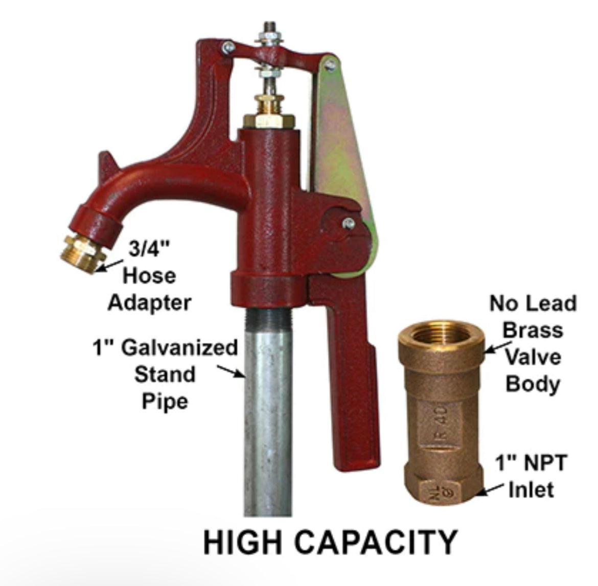 Merrill R-6000 1" Yard Hydrants (8' Bury Hydrant)